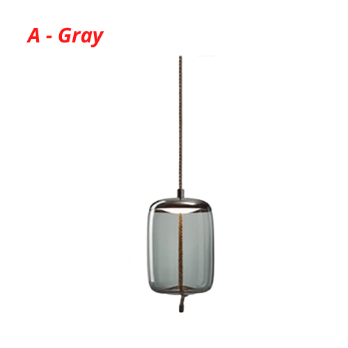 Post Modern Jute Rope Multi Light Glass Pendant