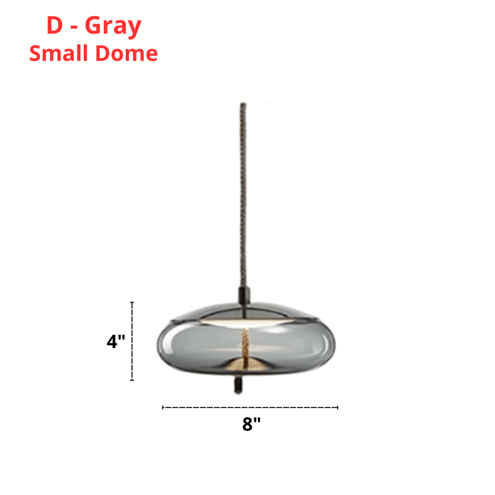 Post Modern Jute Rope Multi Light Glass Pendant