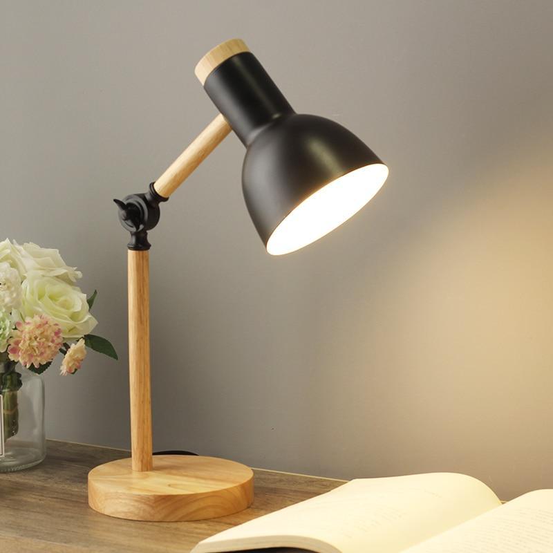 Modern Macaron Wood Desk Lamp Eye-Caring Design for Study Room