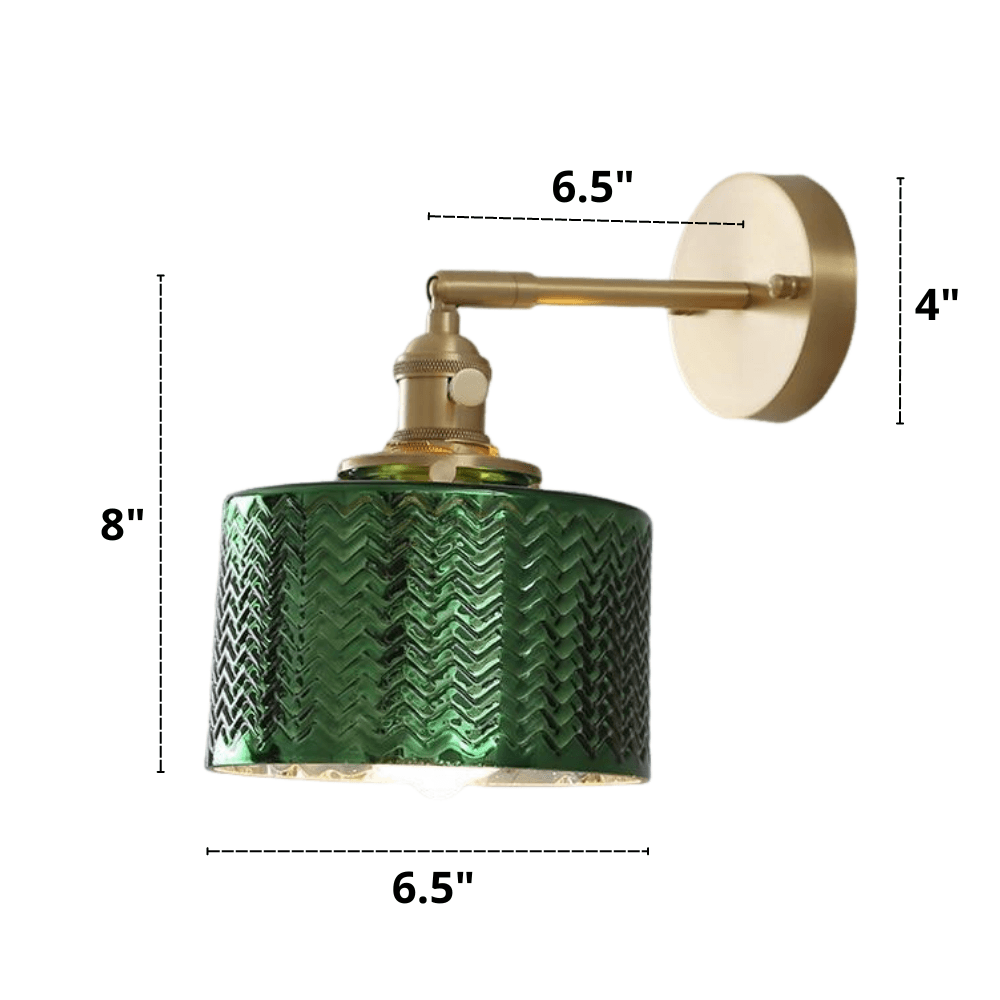 Vintage Bedroom Wall Lights with Brass and Glass