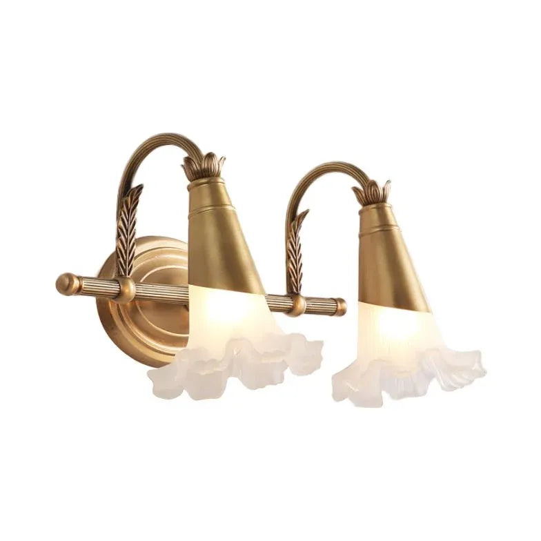 Elegant Petal Brass Vintage Wall Lights