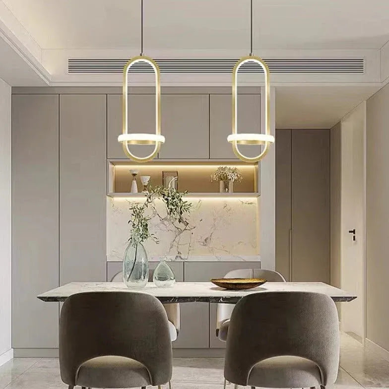 Oval Ring Bedroom Modern Pendant Light