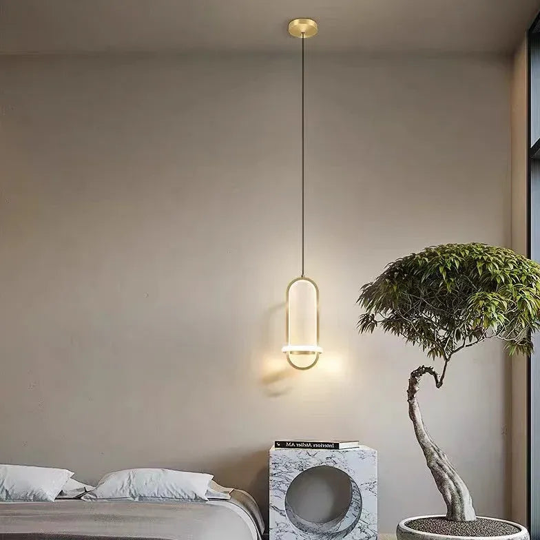 Oval Ring Bedroom Modern Pendant Light