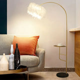 Metal Curved Coffee Table Feather Floor Lamp