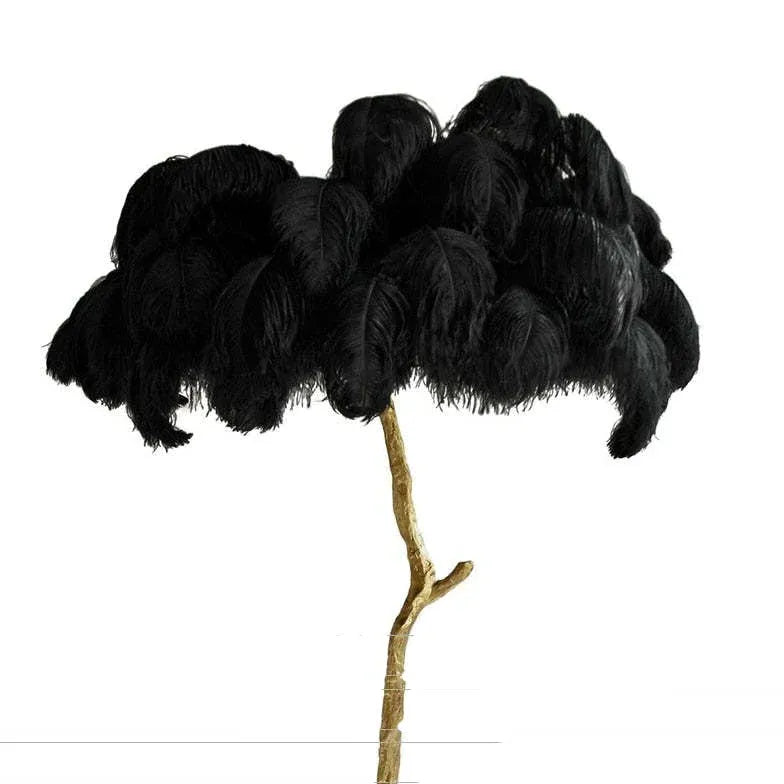 White Feather Tree Design Table Lamp