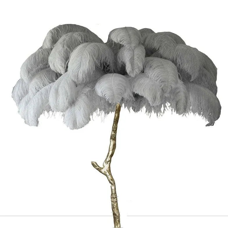 White Feather Tree Design Table Lamp