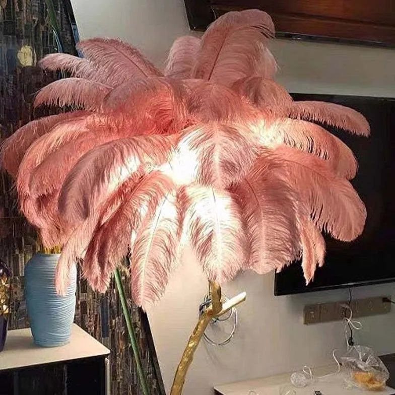 White Feather Tree Design Table Lamp