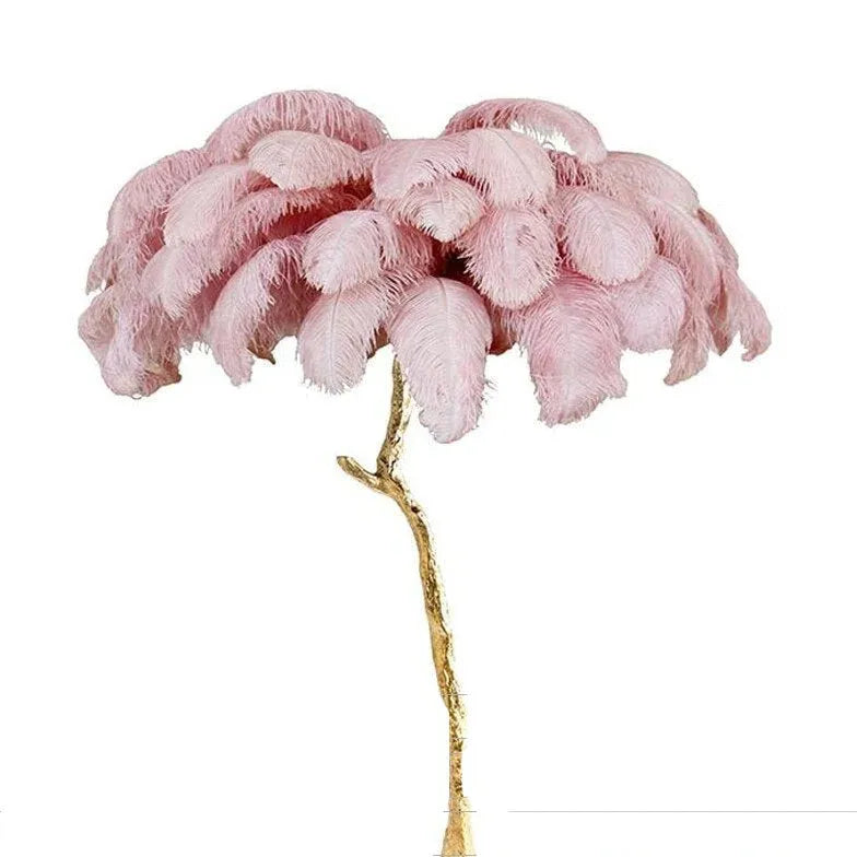 White Feather Tree Design Table Lamp