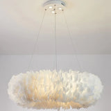 Plush Feathers Bedroom White Pendant Light