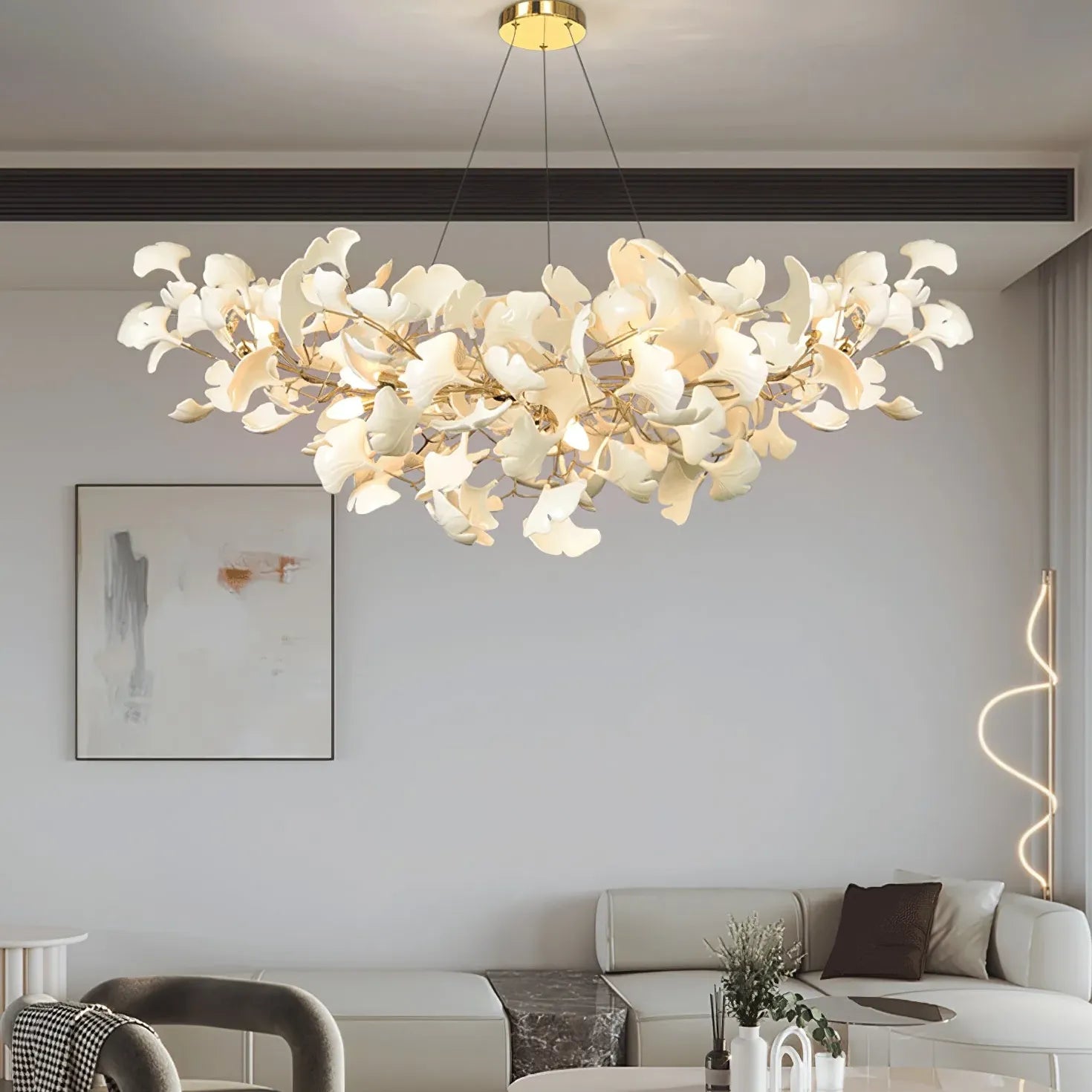 Ginkgo Leaf Shape Modern White LED Pendant Light