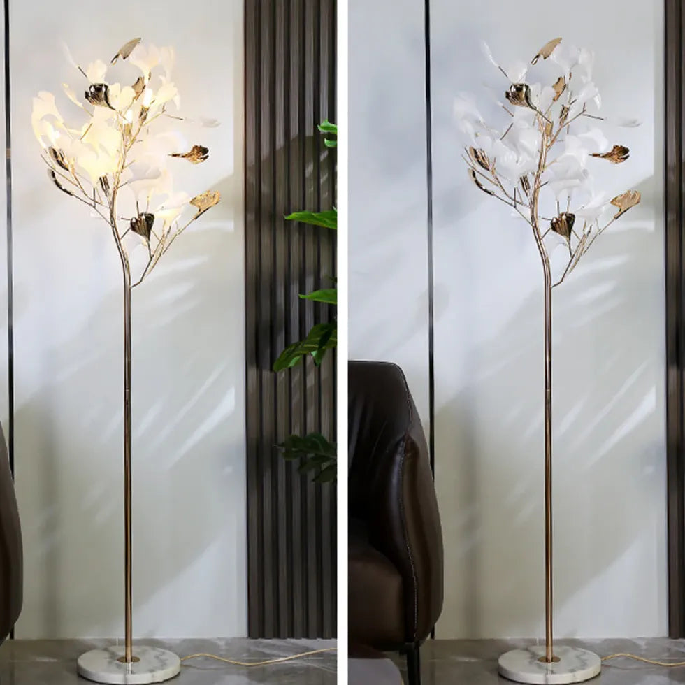 Ginkgo Tree Design Metal Floor Lamp