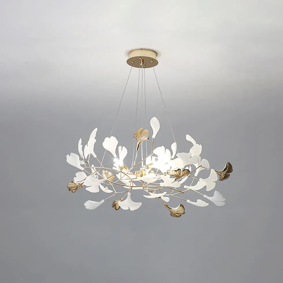 Circular Leaves Modern Gold Pendant Light