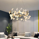 Circular Leaves Modern Gold Pendant Light