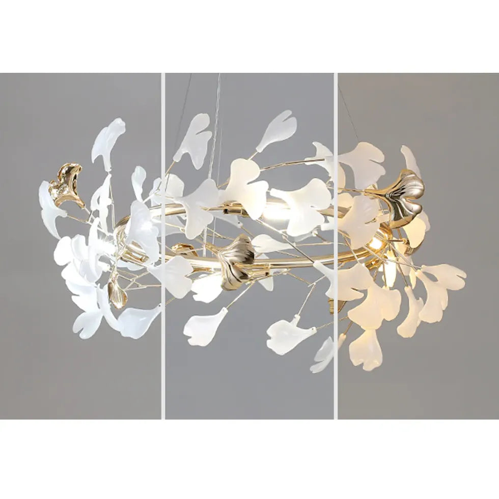 Circular Leaves Modern Gold Pendant Light