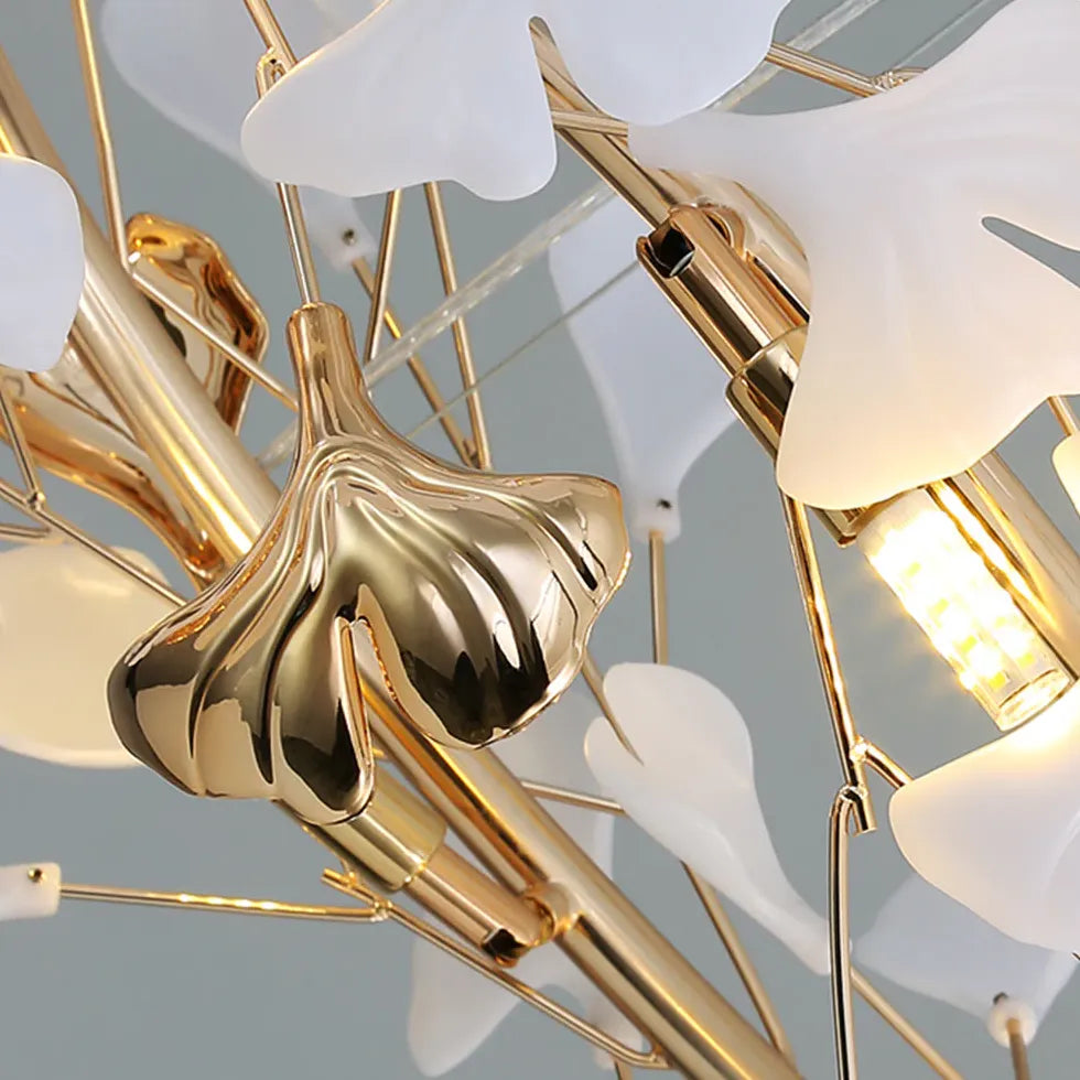 Circular Leaves Modern Gold Pendant Light