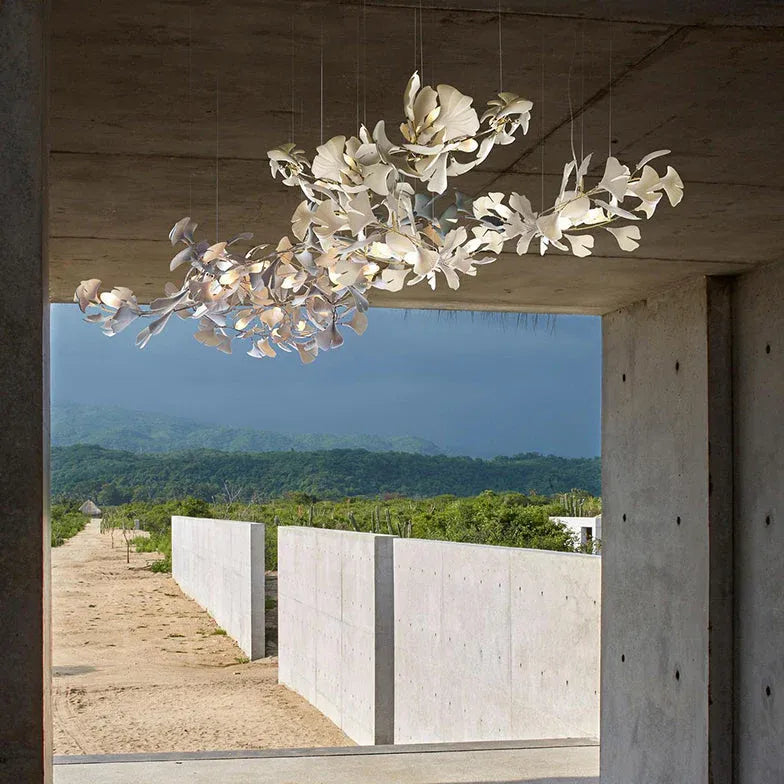 White Leaf-Shaped Modern Pendant Light