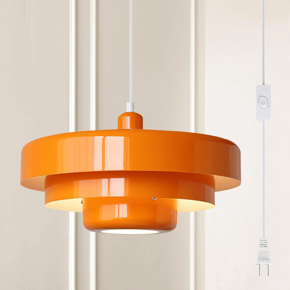 Orange Retro Single Head Iron Pendant Light