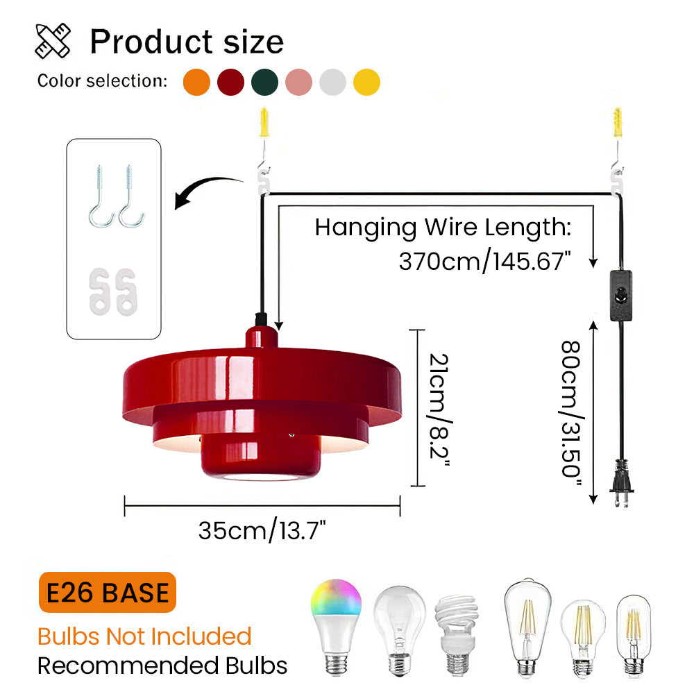 Orange Retro Single Head Iron Pendant Light