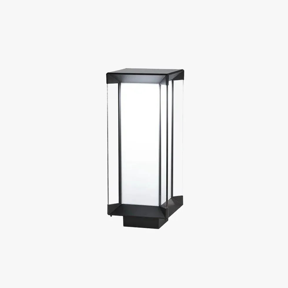 Black Cuboid Glass Led Outdoor Floor lamps