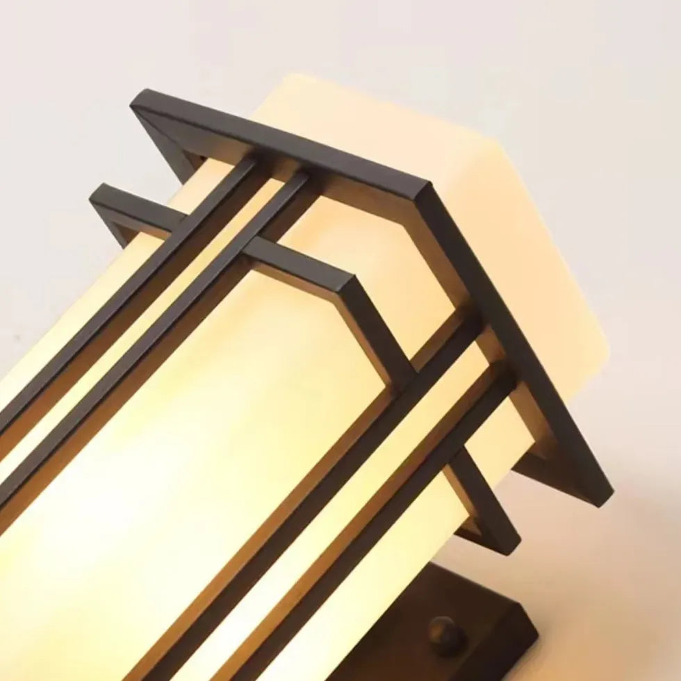 Rectangular Frame Cylindrical Outdoor Wall Lights