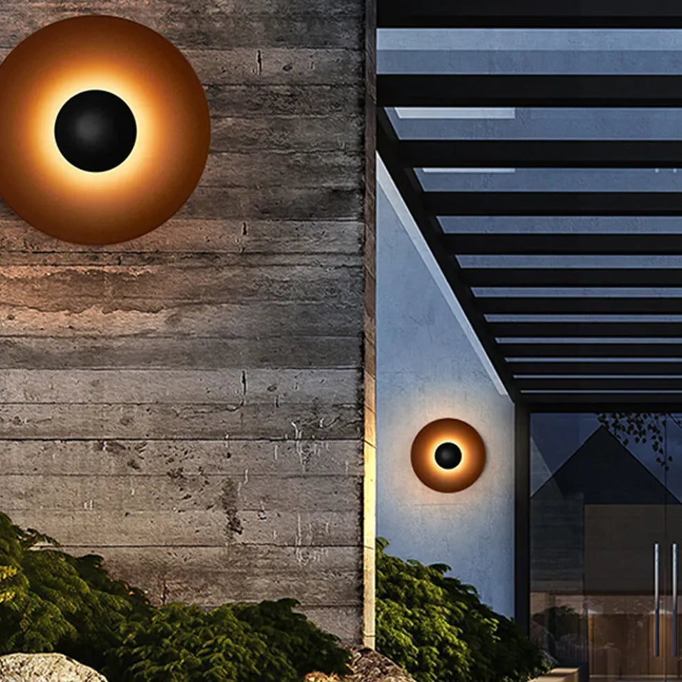 Modern Disc Outdoor Wall Light