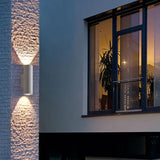 Textured Cylinder Outdoor Up and Down Wall Lights