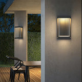 Ribbed Glass Minimalist Outdoor Wall Lights