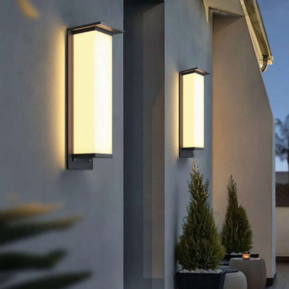 Modern Rectangular Solar Outdoor Wall Light