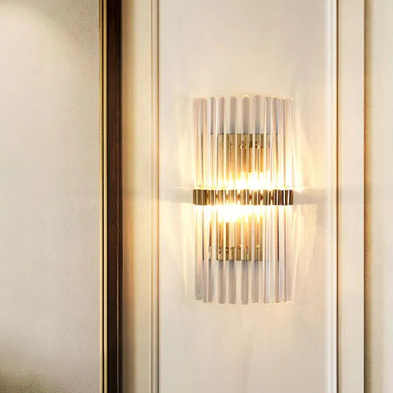 Fluted Glass Wall Light Bedroom Modern