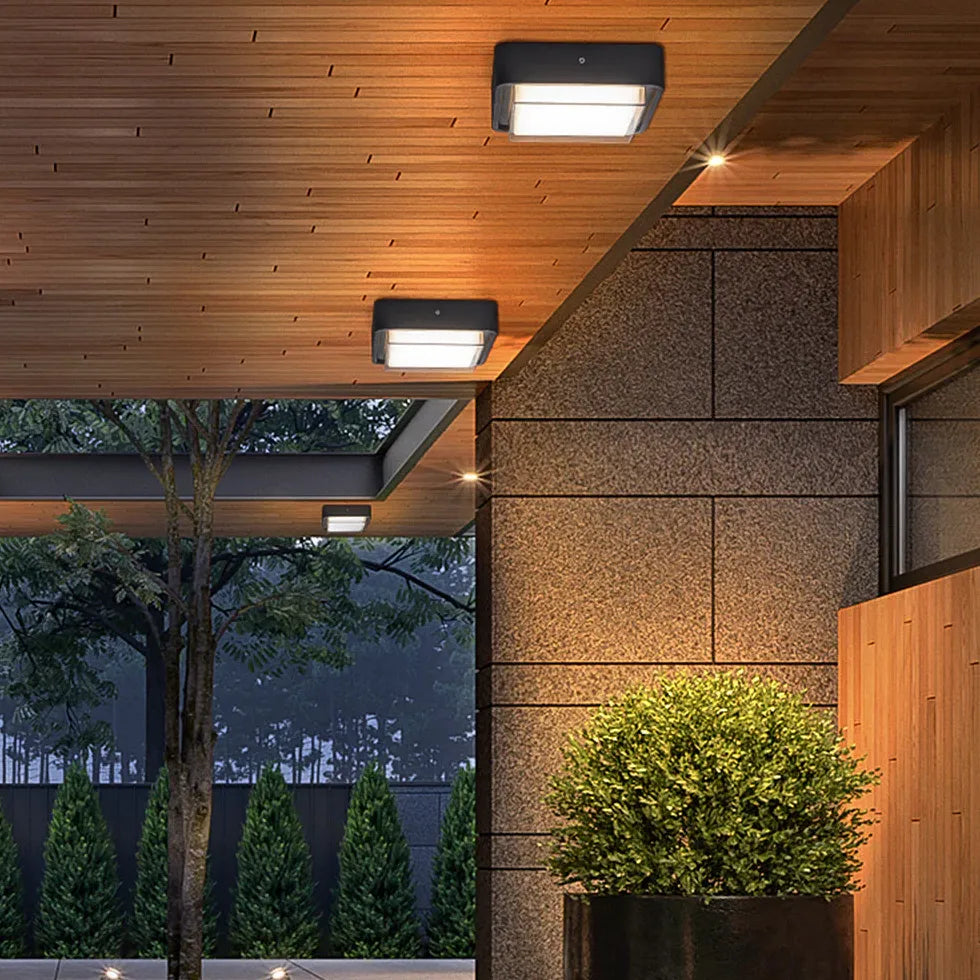 Geometric Led Porch Flush Outdoor Lights