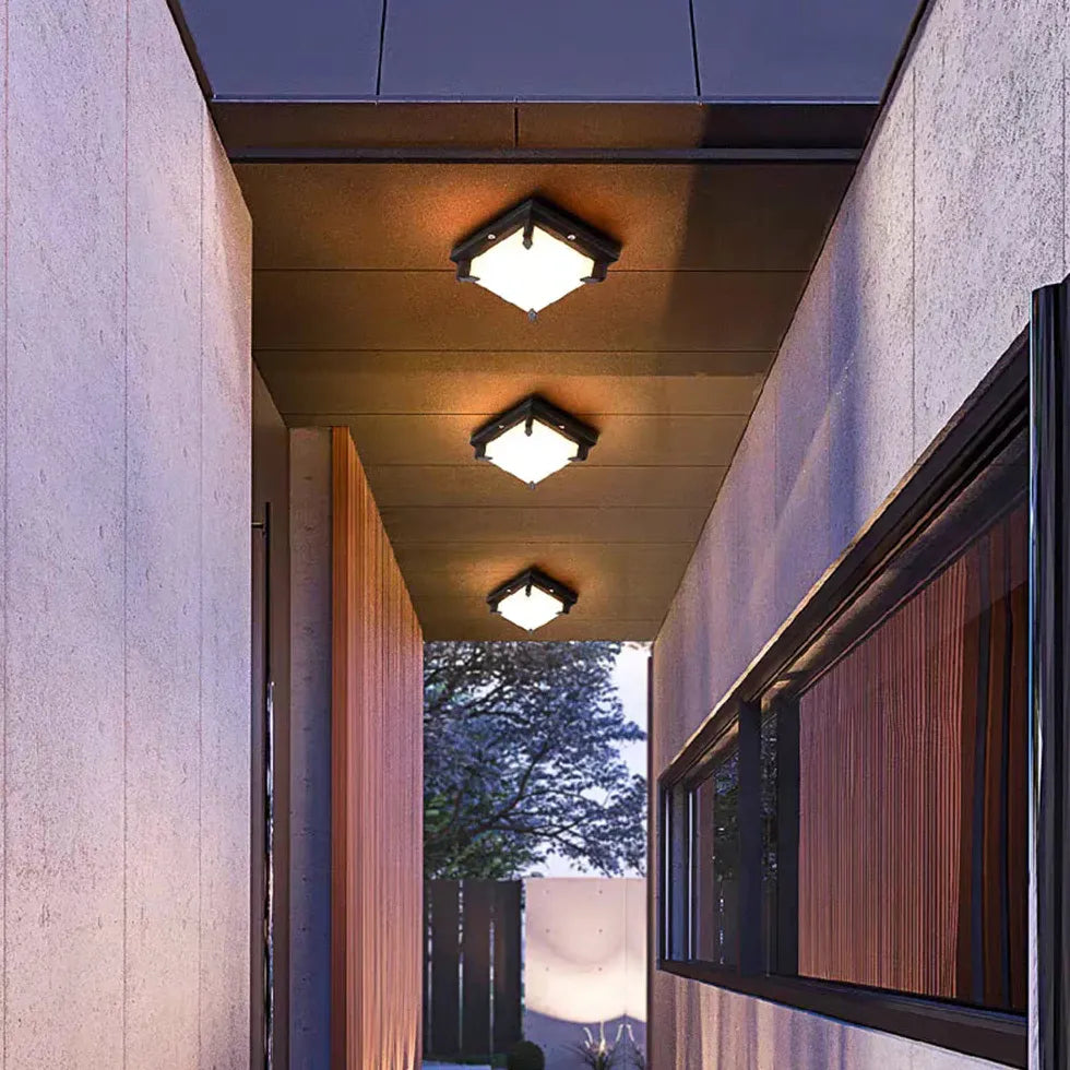 Geometric Led Porch Flush Outdoor Lights