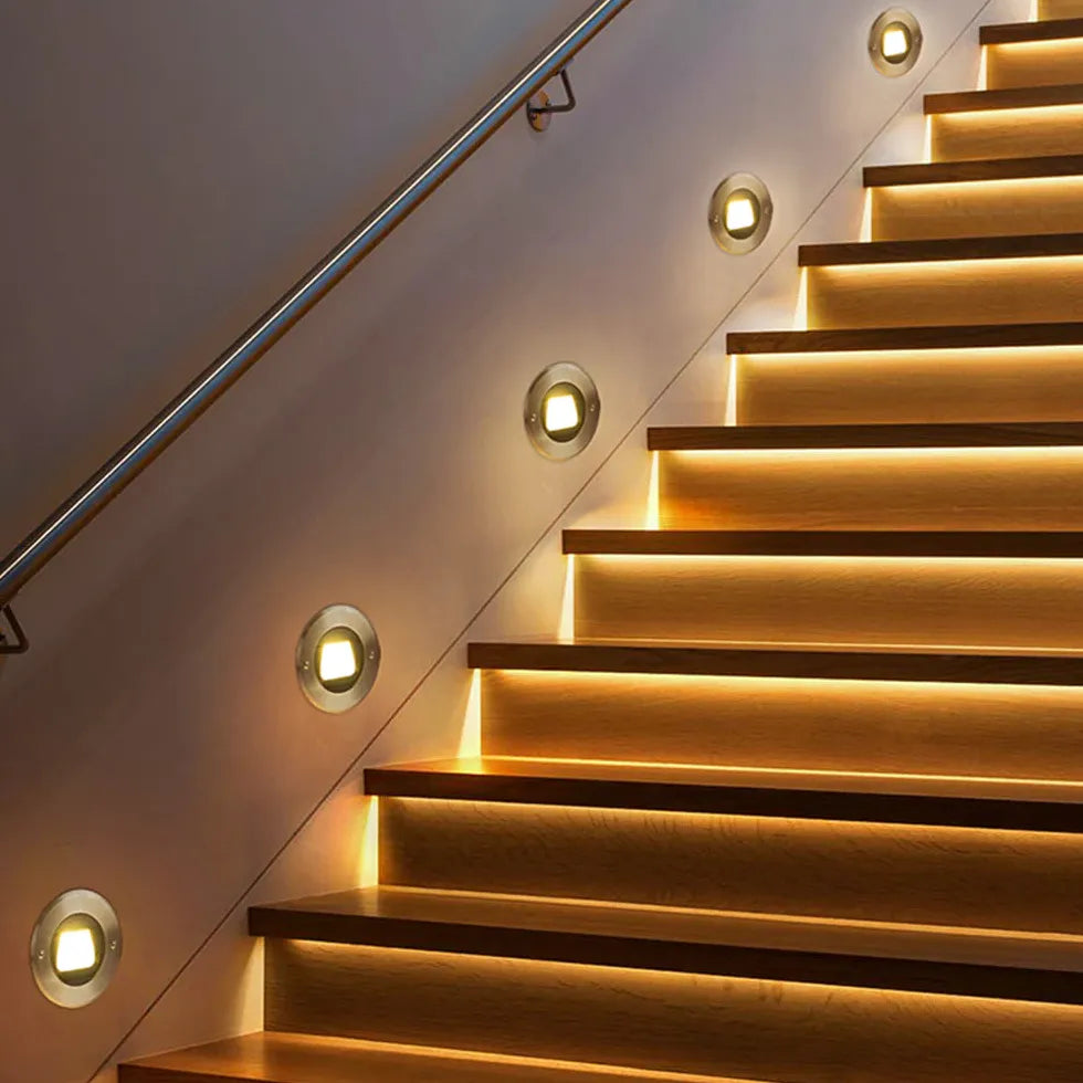 Round Recessed Step Outdoor Lights