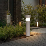 Grey Cylinder Garden Bollard Lights