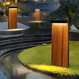 Wood Finish Rectangular Bollard Lights