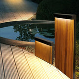 Wood Finish Rectangular Bollard Lights