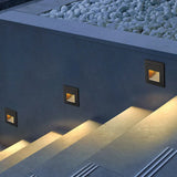 Geometric Recessed LED Step Outdoor Lights