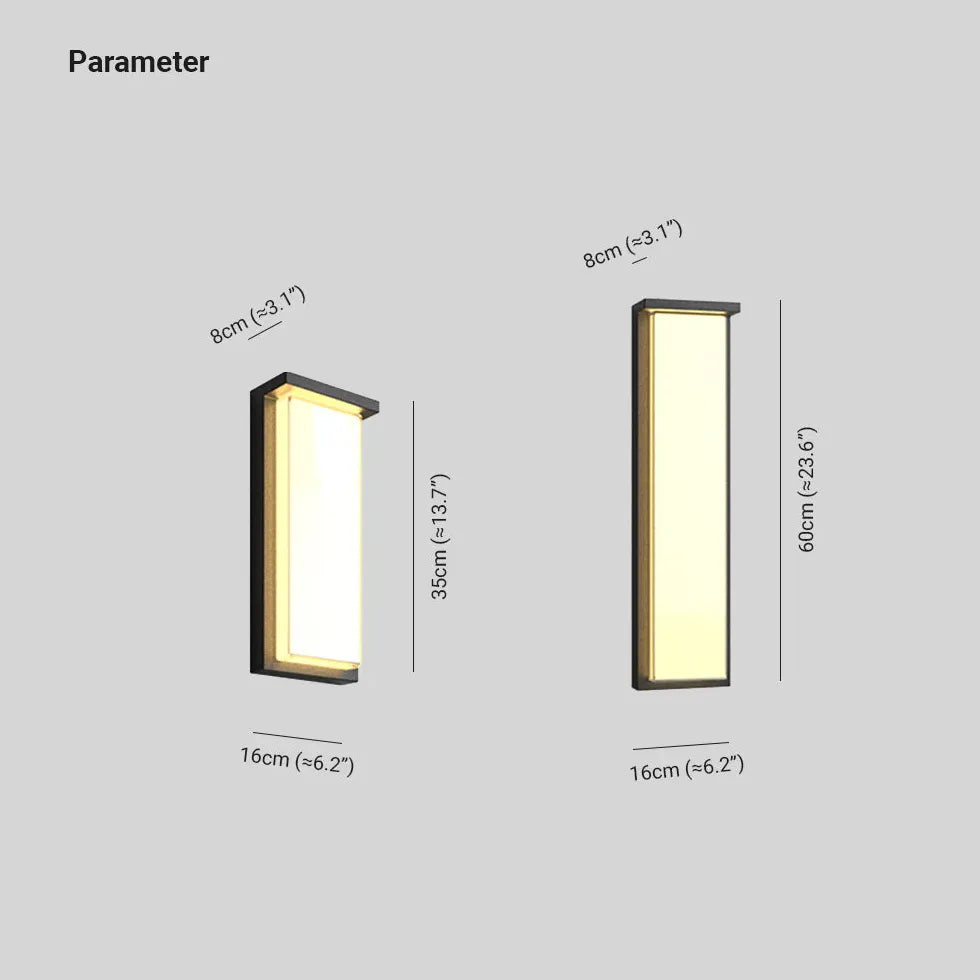 Rectangular Solar Led Outdoor Wall Lights