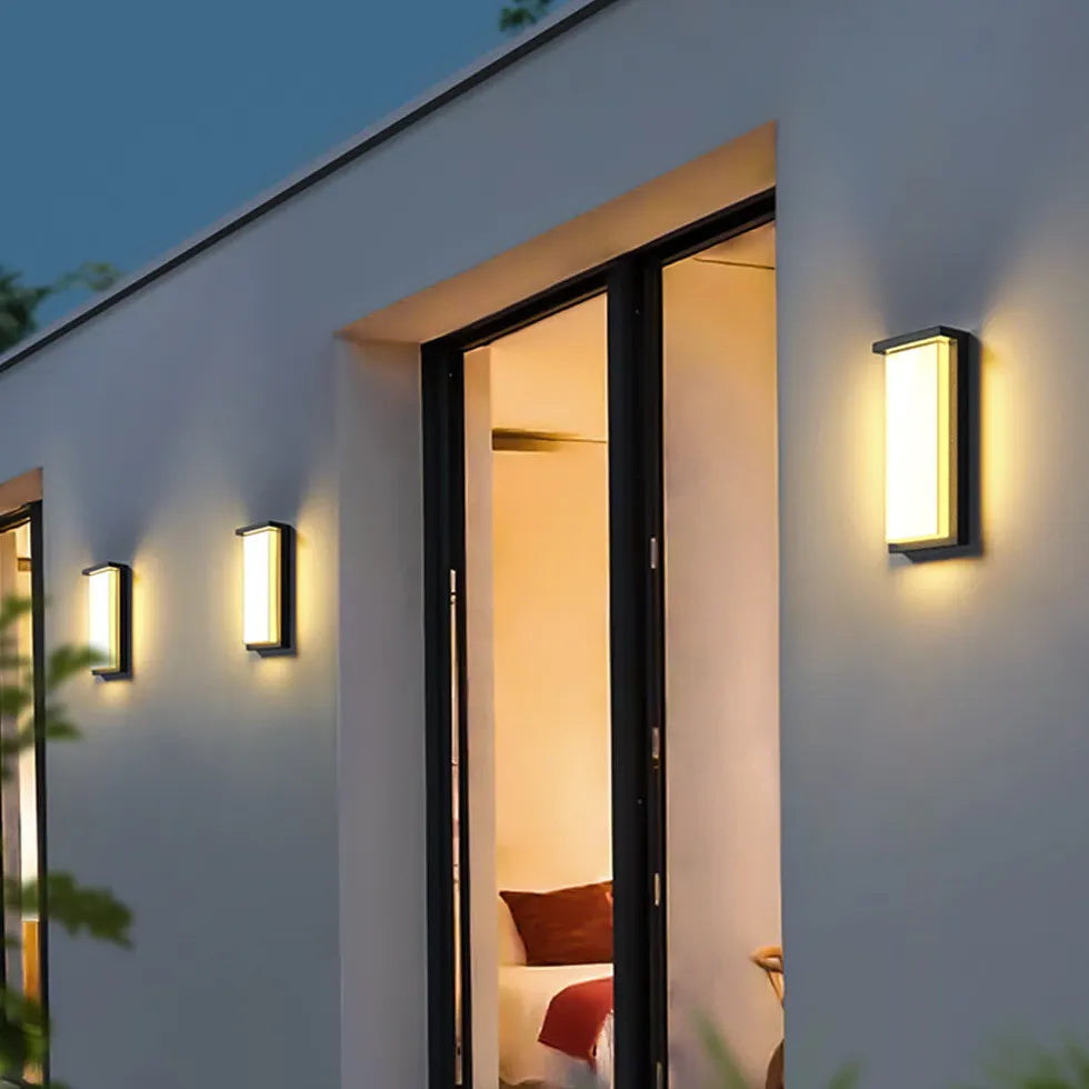 Rectangular Solar Led Outdoor Wall Lights