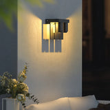 Grid Geometric Led Solar Outdoor Wall Lights