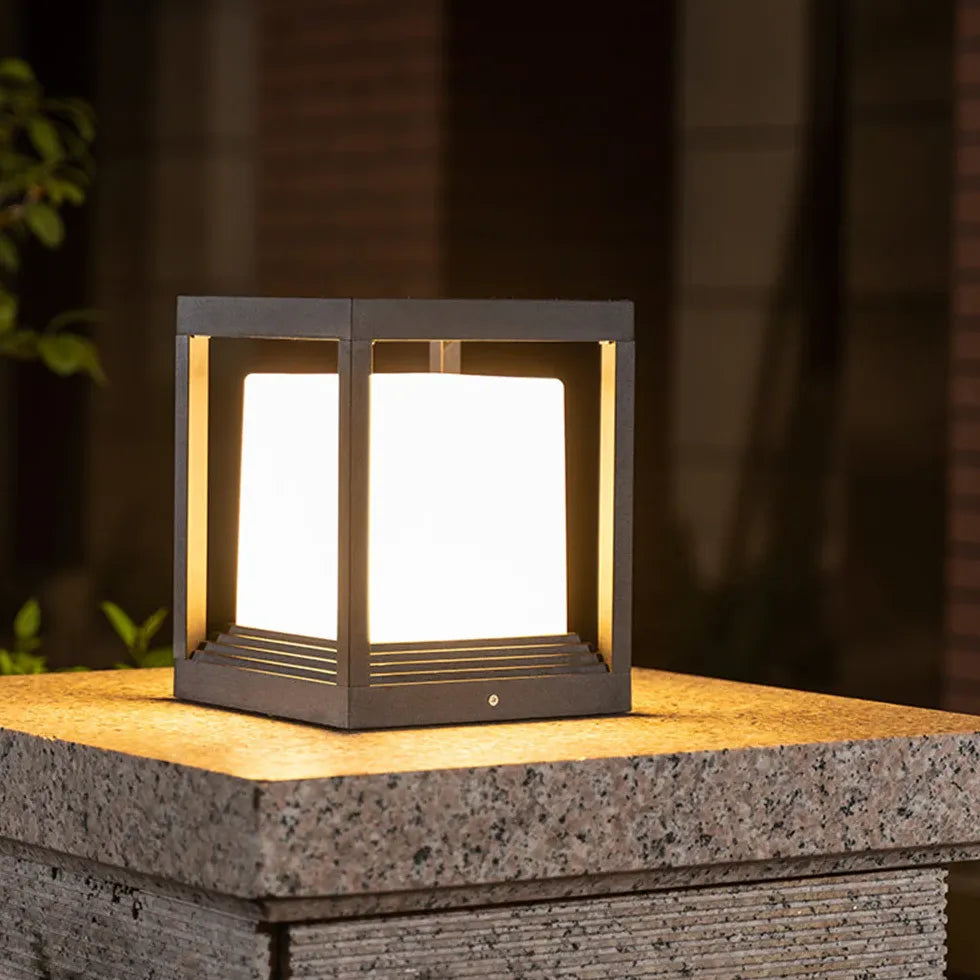 Cube Modern Outdoor Pillar Lights