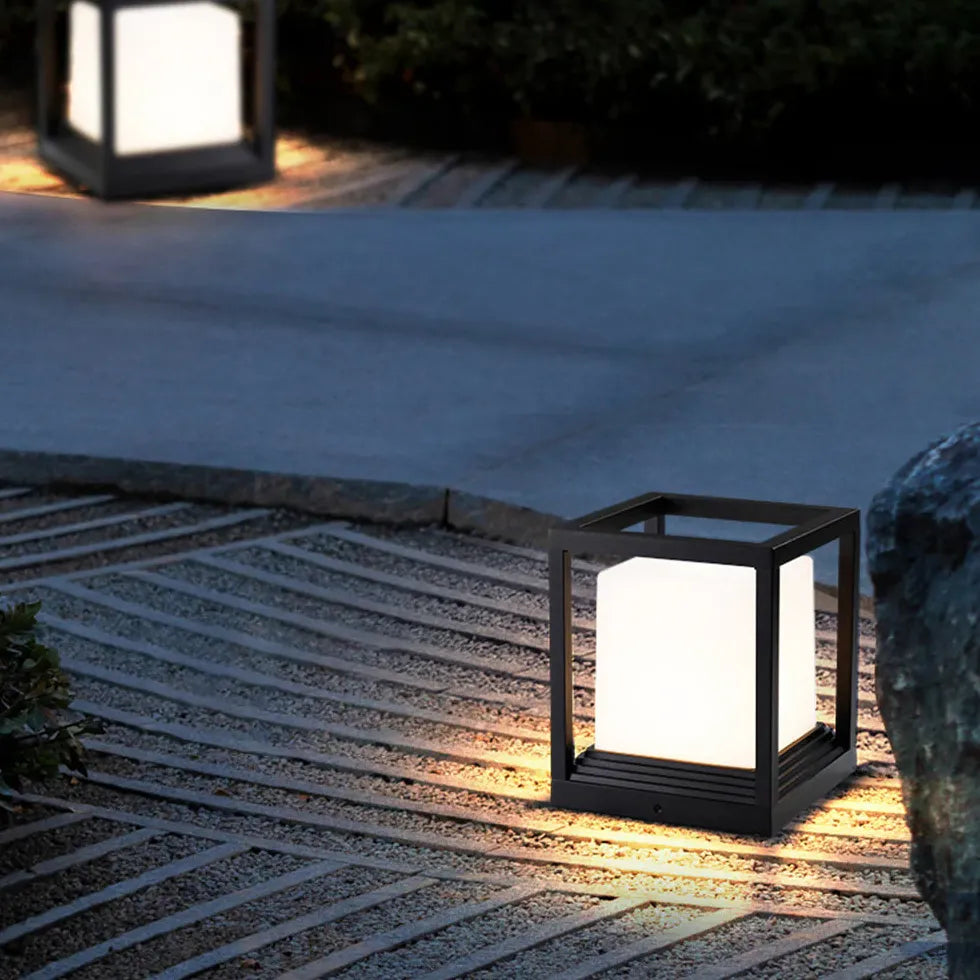 Cube Modern Outdoor Pillar Lights