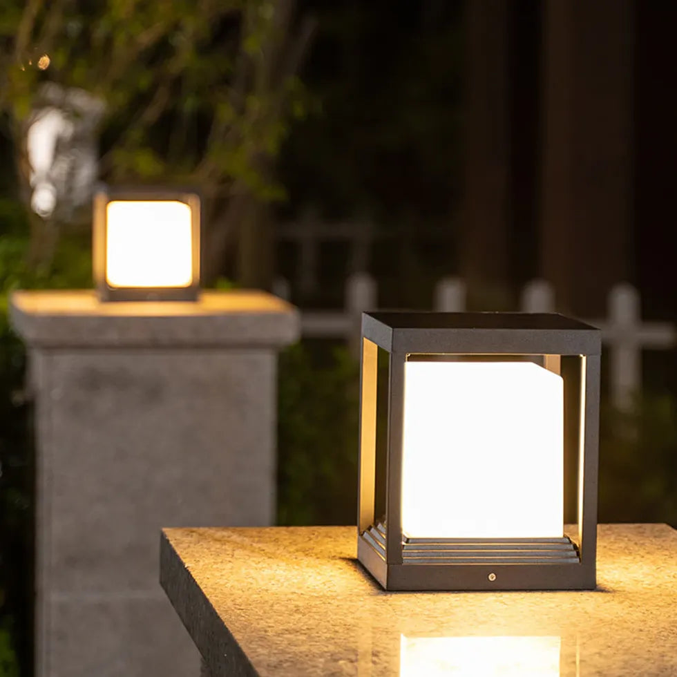 Cube Modern Outdoor Pillar Lights