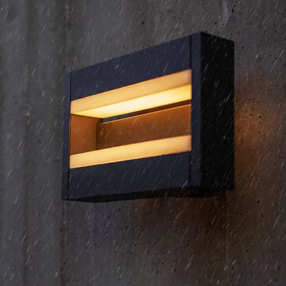 Warm White Rectangular Outdoor Up and Down Wall Lights