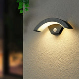 curved wall light black with sensor