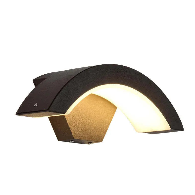 curved wall light black with sensor