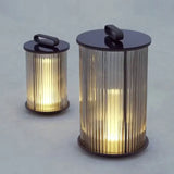 Transparent Vertical Striped Outdoor Floor Lamp