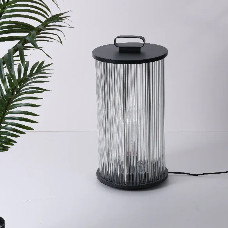 Transparent Vertical Striped Outdoor Floor Lamp