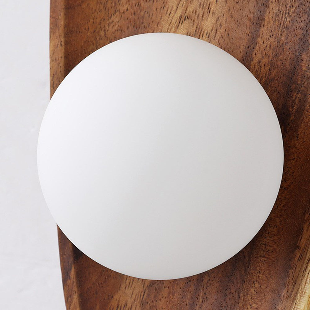 Oval Disc Solid Wood Wall Lamp