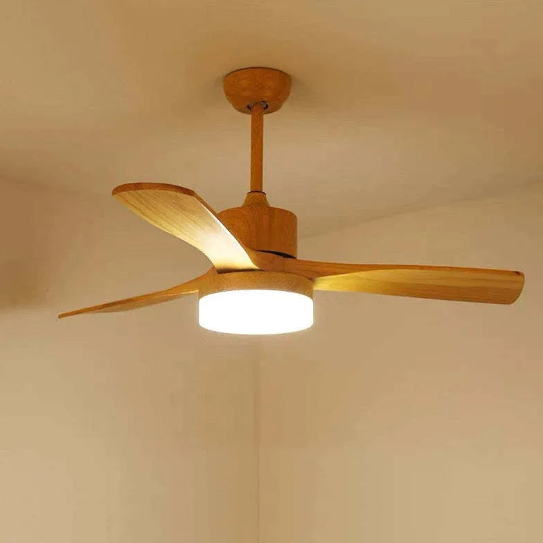 Dark Wooden Ceiling Fan with Light