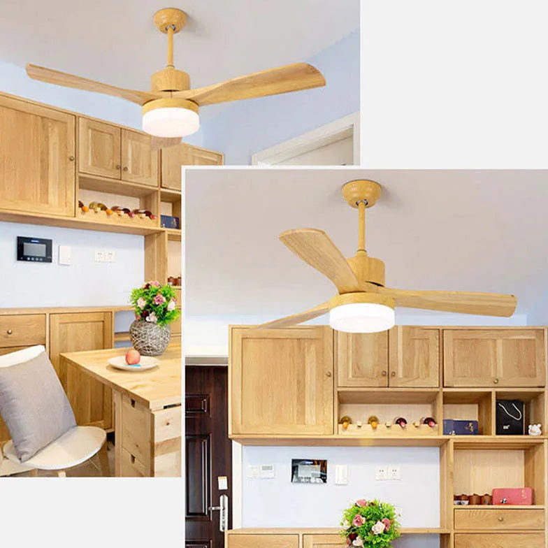 Dark Wooden Ceiling Fan with Light